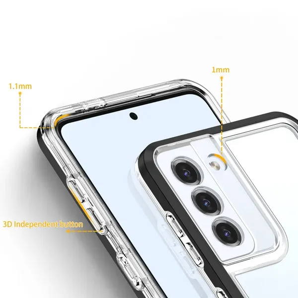 Clear 3in1 etui do Samsung Galaxy S22+ (S22 Plus) żelowy pokrowiec z ramką czarny