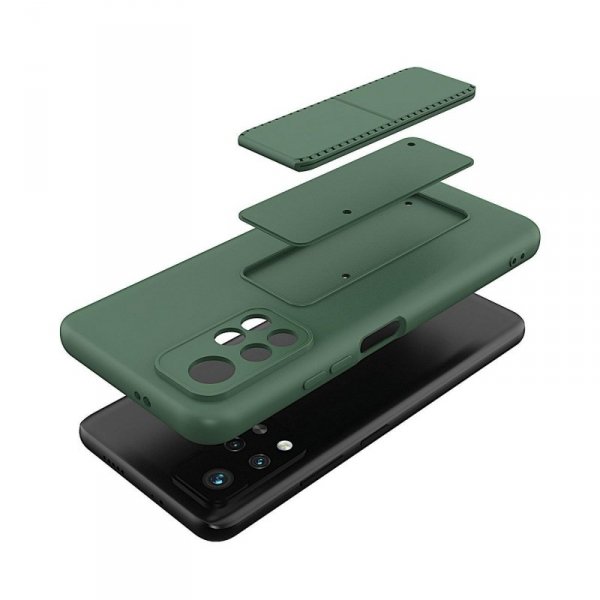 Wozinsky Kickstand Case silikonowe etui z podstawką etui Xiaomi Redmi 10 granatowe