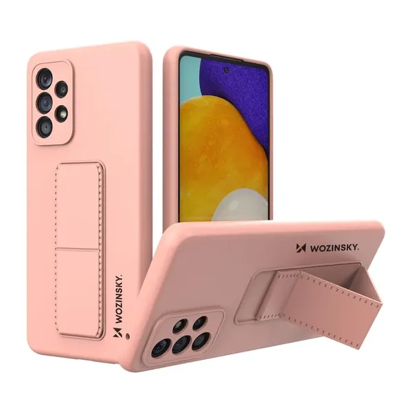 Wozinsky Kickstand Case silikonowe etui z podstawką etui Samsung Galaxy A73 różowe