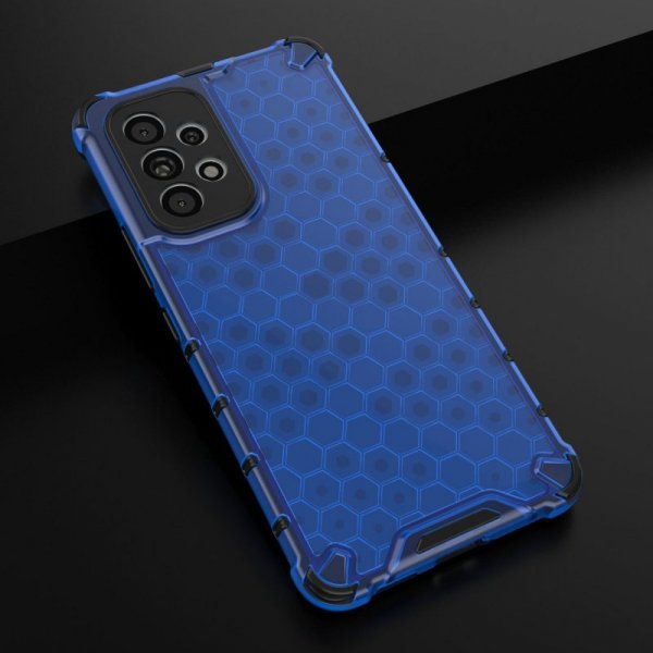 Honeycomb etui pancerny pokrowiec z żelową ramką Samsung Galaxy A73 niebieski