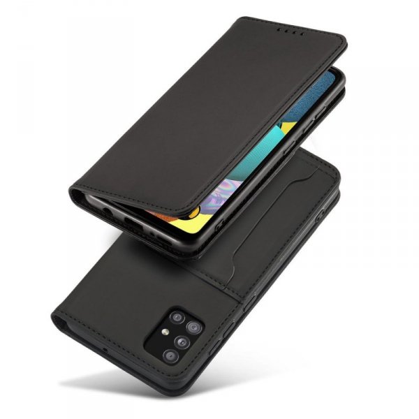 Magnet Card Case etui do Xiaomi Redmi Note 11 pokrowiec portfel na karty kartę podstawka czarny