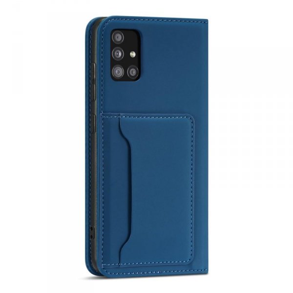 Magnet Card Case etui do Xiaomi Redmi Note 11 Pro pokrowiec portfel na karty kartę podstawka niebieski