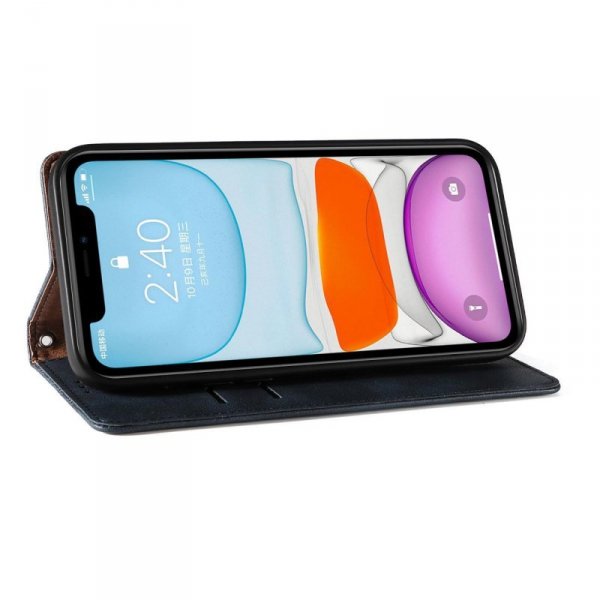 Magnet Strap Case etui do iPhone 12 pokrowiec portfel + mini smycz zawieszka niebieski