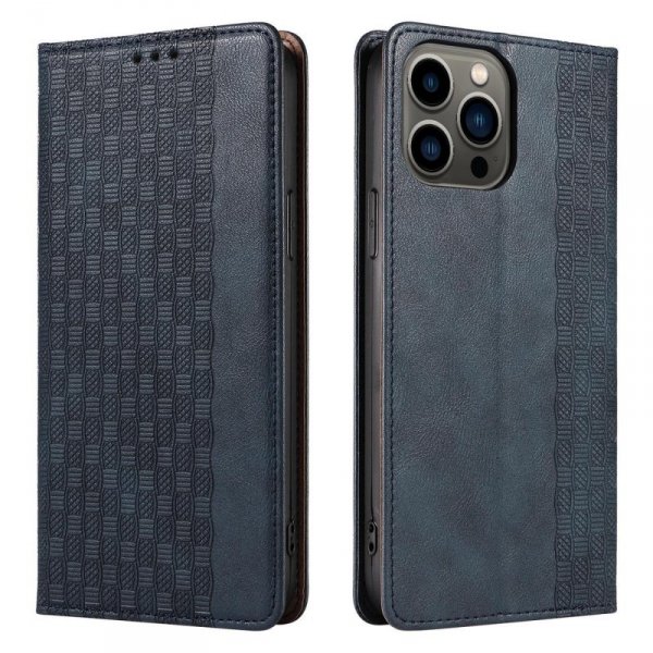 Magnet Strap Case etui do iPhone 12 Pro pokrowiec portfel + mini smycz zawieszka niebieski