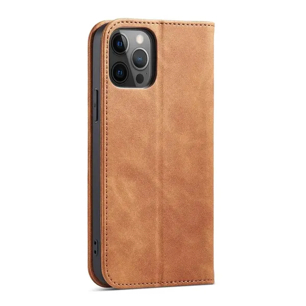 Magnet Fancy Case etui do iPhone 12 Pro Max pokrowiec portfel na karty kartę podstawka brązowy