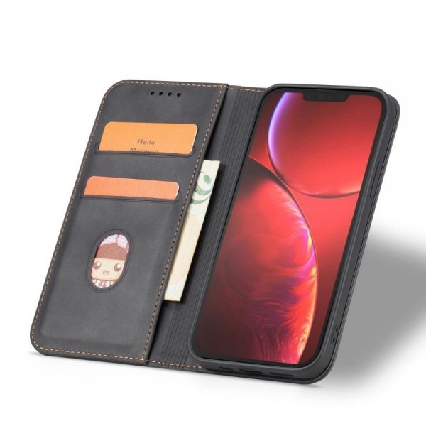 Magnet Fancy Case etui do iPhone 13 Pro Max pokrowiec portfel na karty kartę podstawka czarny