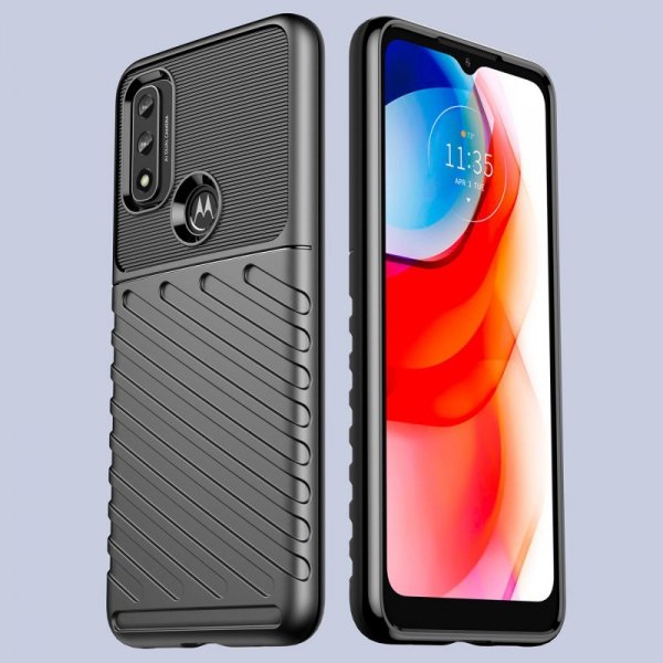 Thunder Case elastyczne pancerne etui pokrowiec Motorola Moto G Play 2022 czarny