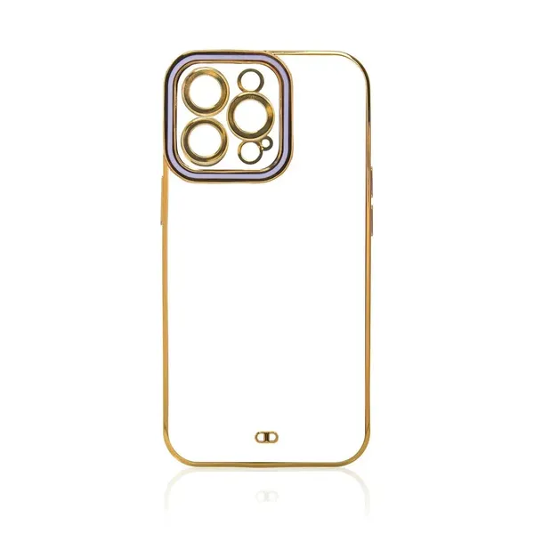 Fashion Case etui do Samsung Galaxy A13 5G żelowy pokrowiec ze złotą ramką fioletowy