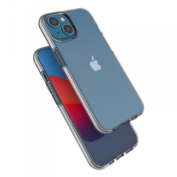 Spring Case etui iPhone 14 silikonowy pokrowiec z ramką jasnoróżowe