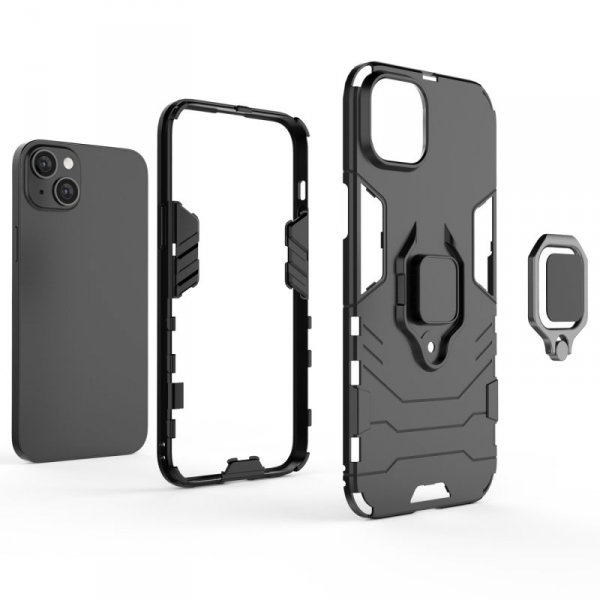 Ring Armor etui do iPhone 14 Plus pancerny pokrowiec uchwyt magnetyczny ring czarne