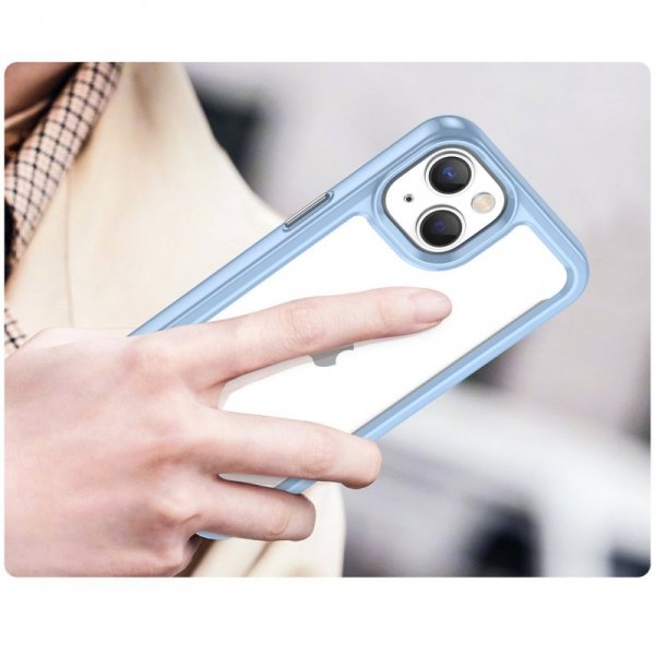 Outer Space Case etui iPhone 14 Plus sztywny pokrowiec z żelową ramką niebieski