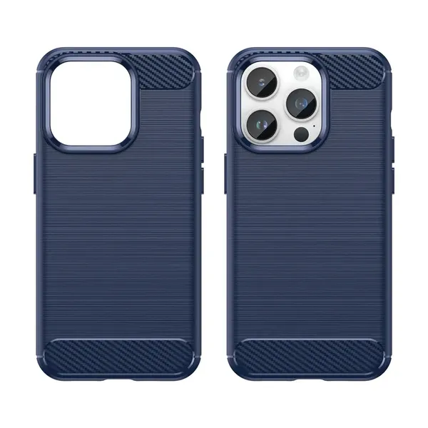 Carbon Case etui iPhone 14 Pro Max elastyczny żelowy pokrowiec na tył plecki niebieski