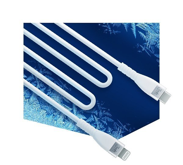 3MK HyperSilicone MFI USB-C/Lightningkabel biały 1m 20W 3A
