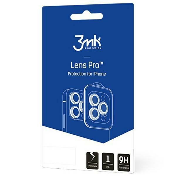 3MK Lens Protection Pro iPhone 15 Pro Max 6.7&quot; srebrny/silver Ochrona na obiektyw aparatu z ramką montażową 1szt.