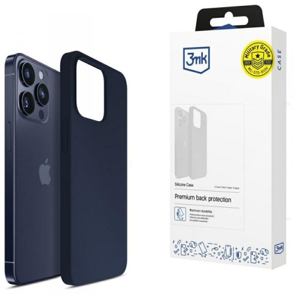 3MK Silicone Case iPhone 16 Pro 6.3"     granatowy/dark navy