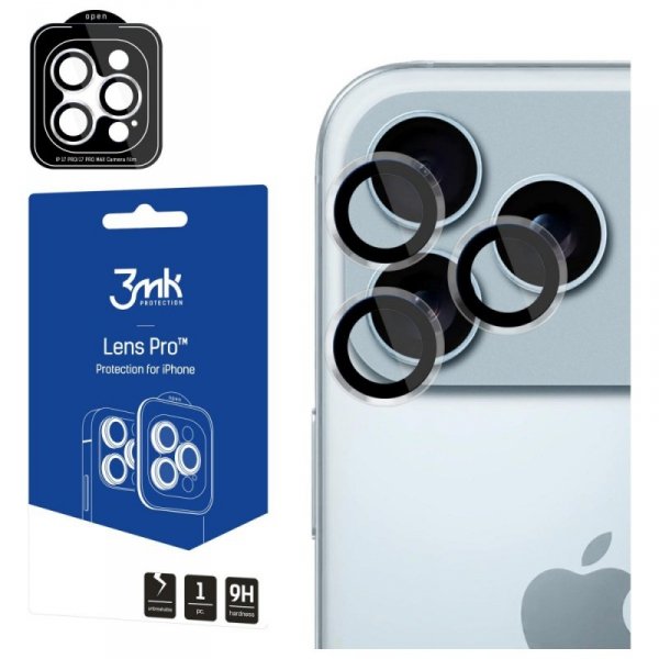 Ochrona na obiektyw aparatu 3MK Lens     Protection Pro do Apple iPhone 17 Pro /17 Pro Max przezroczysty