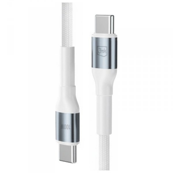 Kabel 3MK Hyper Cable N-SERIES USB-C do  USB-C 1m 20V/5A 100W biały