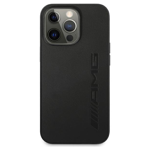 AMG AMHCP13LDOLBK iPhone 13 Pro / 136,1&quot; czarny/black hardcase Leather Hot Stamped