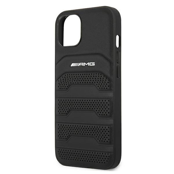 AMG AMHCP13SGSEBK iPhone 13 mini 5,4&quot; czarny/black hardcase Leather Debossed Lines
