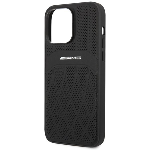 AMG AMHMP14XOSDBK iPhone 14 Pro Max 6,7&quot; czarny/black hardcase Leather Curved Lines MagSafe