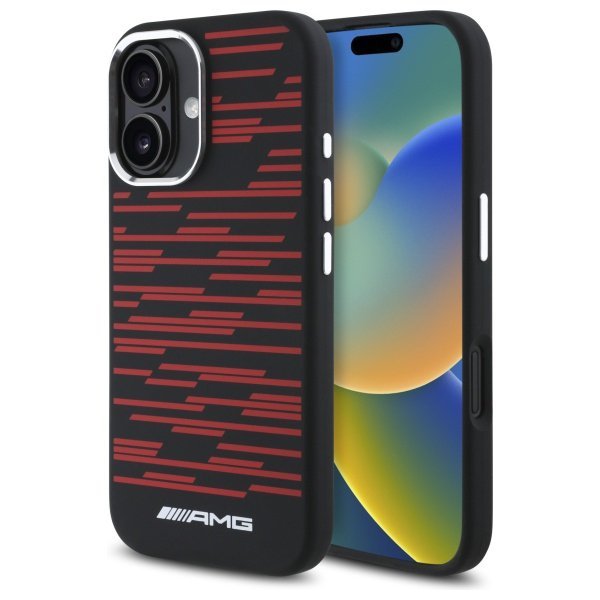 AMG AMHMP16S24SSRRK iPhone 16 6.1&quot;       czarny/black hardcase Silicone Graphics MagSafe
