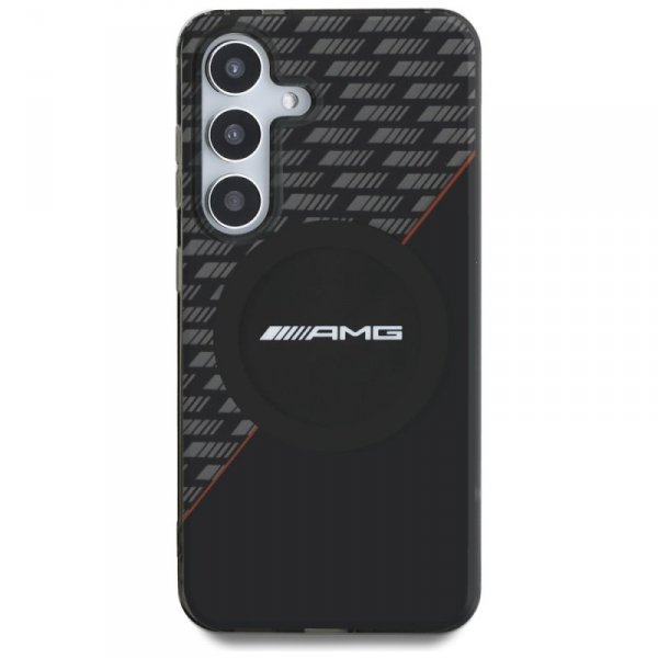Etui AMG Double Layer Rhombs MagSafe do  Samsung Galaxy S25 czarno-czerwony