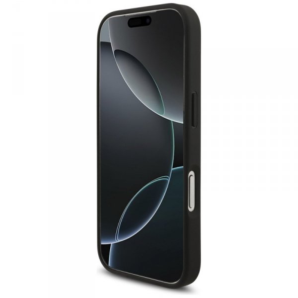 Etui AMG Leather Debossed Lines Logo do  iPhone 17 Pro czarny