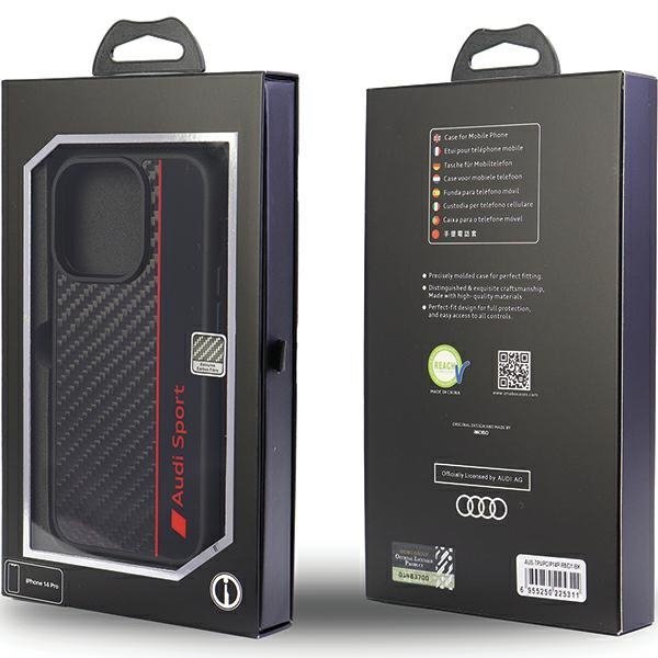 Audi Carbon Fiber Stripe iPhone 14 Pro 6.1&quot; czarny/black hardcase AUS-TPUPCIP14P-R8/D1-BK