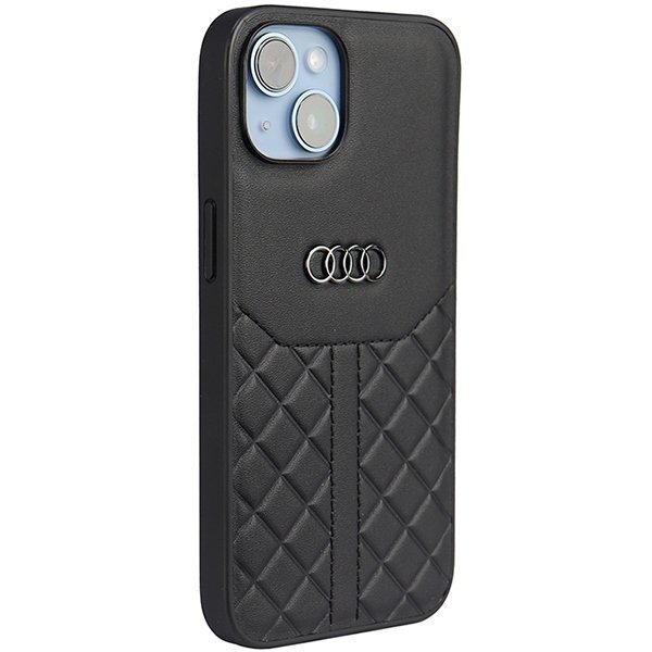 Audi Genuine Leather iPhone 14 / 15 / 13 6.1&quot; czarny/black hardcase AU-TPUPCIP14-Q8/D1-BK