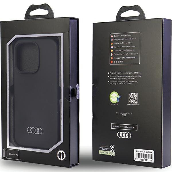 Audi Silicone Case iPhone 14 Pro 6.1&quot; czarny/black hardcase AU-LSRIP14P-Q3/D1-BK