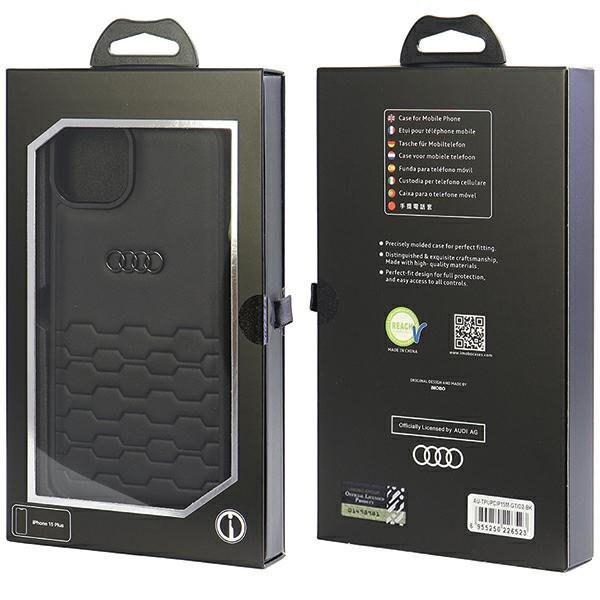 Audi GT Synthetic Leather iPhone 15 Plus / 14 Plus 6.7&quot; czarny/black hardcase AU-TPUPCIP15M-GT/D2-BK