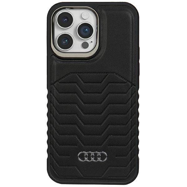Audi Synthetic Leather MagSafe iPhone 14 Pro 6.1&quot; czarny/black hardcase AU-TPUPCMIP14P-GT/D3-BK