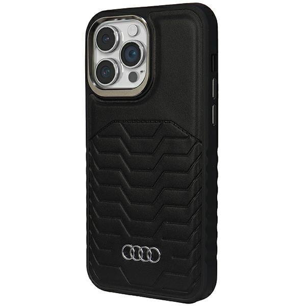 Audi Synthetic Leather MagSafe iPhone 14 Pro 6.1&quot; czarny/black hardcase AU-TPUPCMIP14P-GT/D3-BK