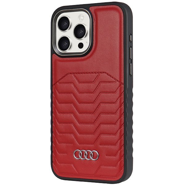 Audi Synthetic Leather MagSafe iPhone 14 Pro Max 6.7&quot; czerwony/red hardcase AU-TPUPCMIP14PM-GT/D3-RD