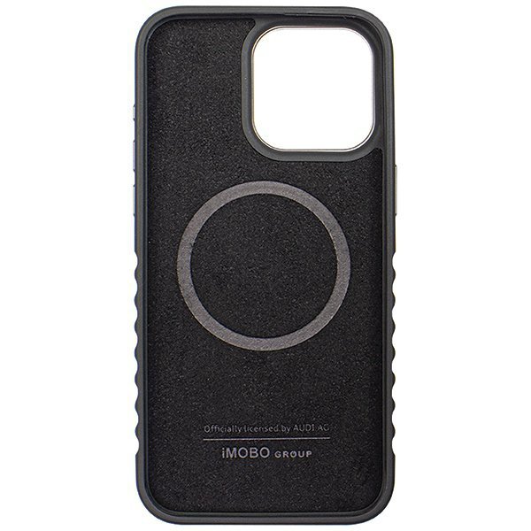 Audi Genuine Leather MagSafe iPhone 15 Pro 6.1&quot; czarno-czerwony/black-red hardcase AU-TPUPCMIP15P-R8/D3-RD