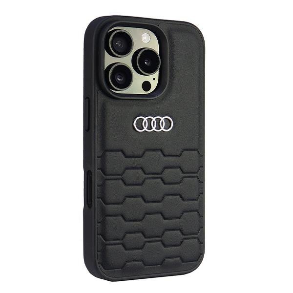 Audi Synthetic Leather iPhone 16 Pro 6.3&quot; czarny/black hardcase AU-TPUPCIP16P-GT/D2-BK