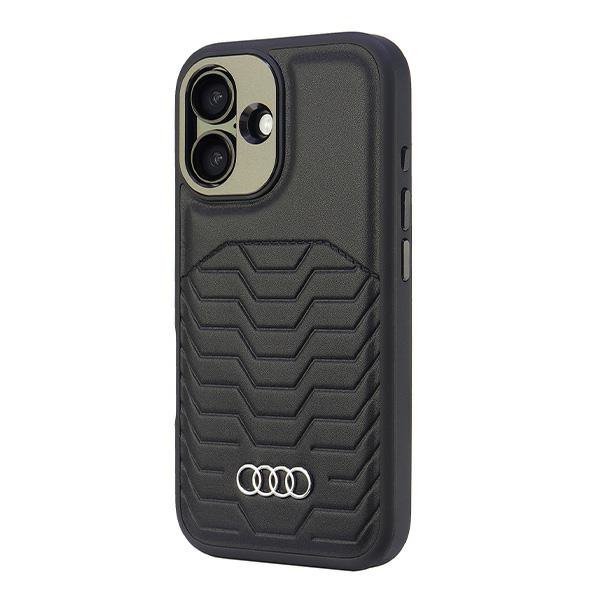 Audi Synthetic Leather MagSafe iPhone 16 Plus 6.7&quot; czarny/black hardcase AU-TPUPCMIP16M-GT/D3-BK
