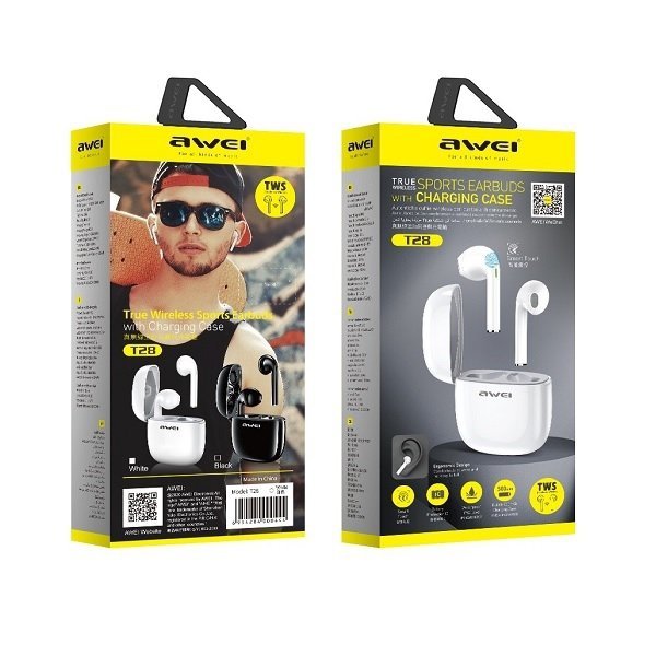 AWEI słuchawki Bluetooth 5.0 T28 TWS+ stacja dokująca czarny/black