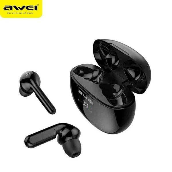 AWEI słuchawki Bluetooth 5.0 T15P TWS+ stacja dokująca czarny/black