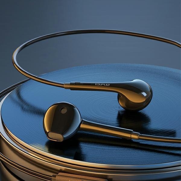 AWEI słuchawki stereo PC-7 3,5mm jackczarny/black