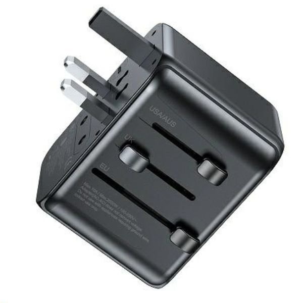 AWEI Adapter siec 2xUSB+3xUSB-C C-39 35W4w1 US/AU/EU/UK czarny/black Universal Travel GaN Charger