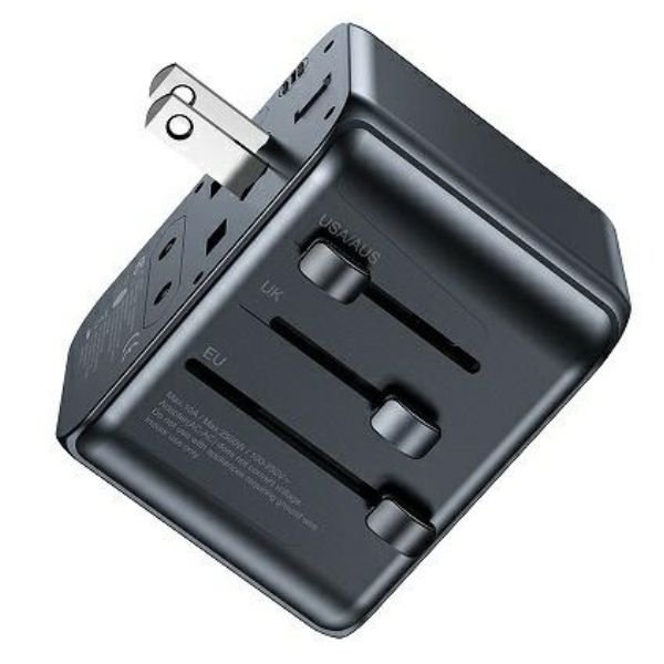 AWEI Adapter siec 2xUSB+3xUSB-C C-39 35W4w1 US/AU/EU/UK czarny/black Universal Travel GaN Charger