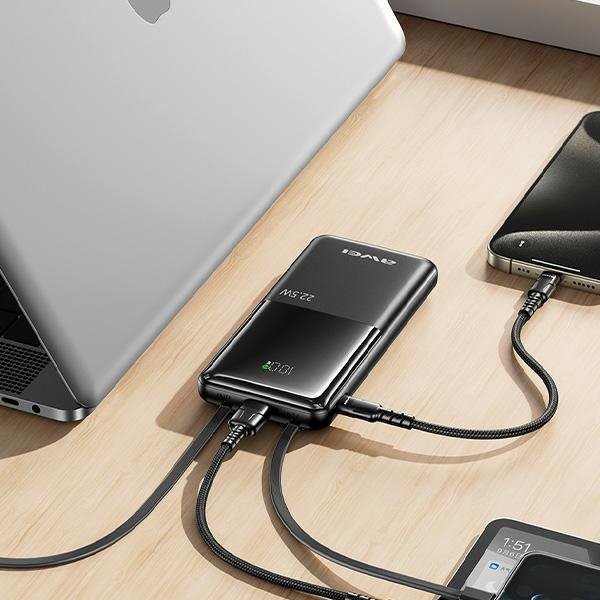 AWEI PowerBank P76K 10000mAh 22.5Wczarny/black Digital Display
