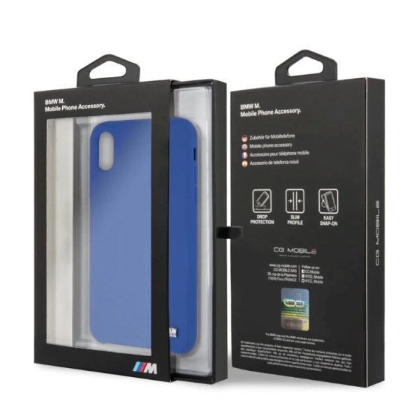 Etui hardcase BMW BMHCPXMSILNA iPhone X/Xs niebieski/navy Silicone M Collection