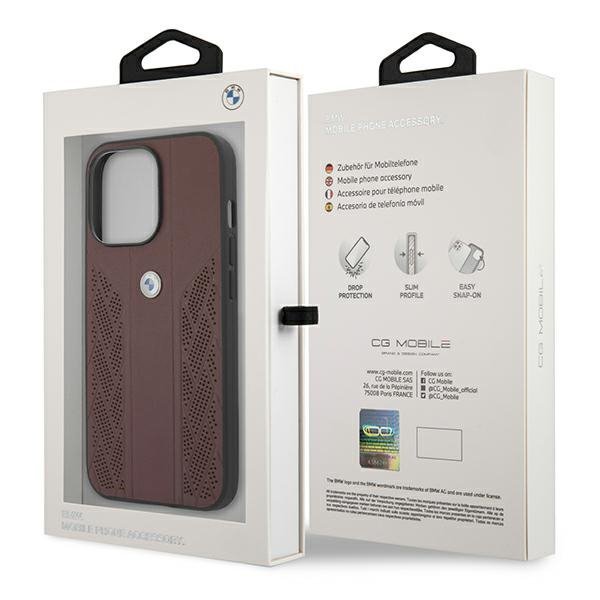 Etui BMW BMHCP13LRSPPR iPhone 13 Pro/13 6,1&quot; czerwony/red hardcase Leather Curve Perforate
