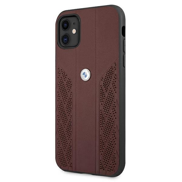 Etui BMW BMHCN61RSPPR iPhone 11 / Xr 6,1&quot; czerwony/red hardcase Leather Curve Perforate
