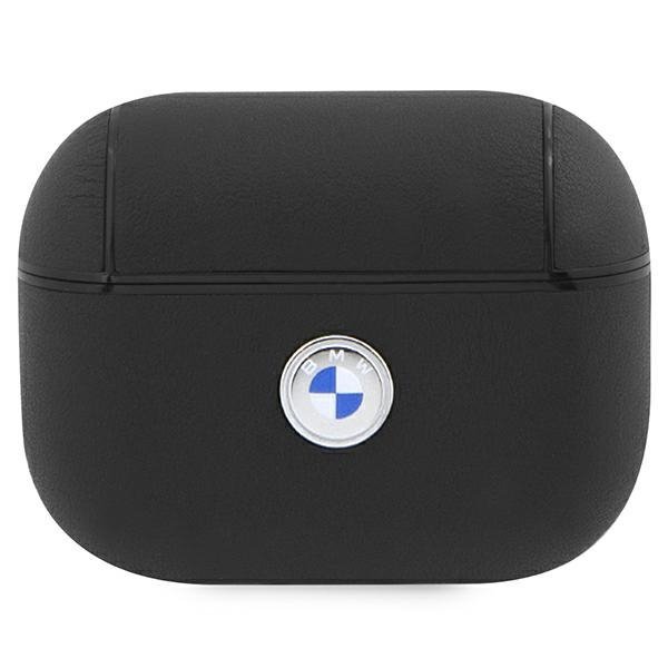 BMW BMAP2SSLBK AirPods Pro 2 (2022/2023) cover czarny/black Geniune Leather Silver Logo