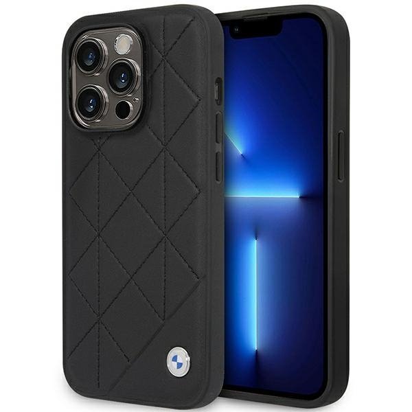 Etui BMW BMHCP14L22RQDK iPhone 14 Pro 6,1&quot; czarny/black Leather Quilted