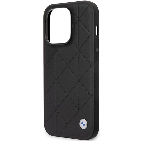 Etui BMW BMHCP14L22RQDK iPhone 14 Pro 6,1&quot; czarny/black Leather Quilted
