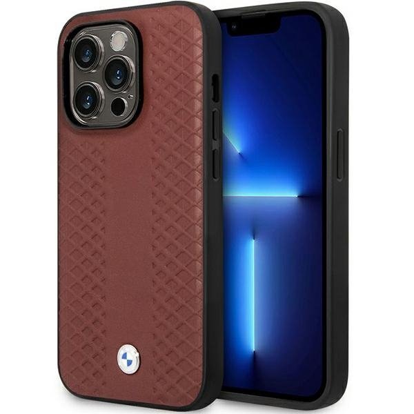 Etui BMW BMHCP14X22RFGR iPhone 14 Pro Max 6,7&quot; burgundowy/burgundy Leather Diamond Pattern